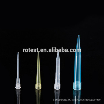 embouts de pipette en plastique de laboratoire 300ul